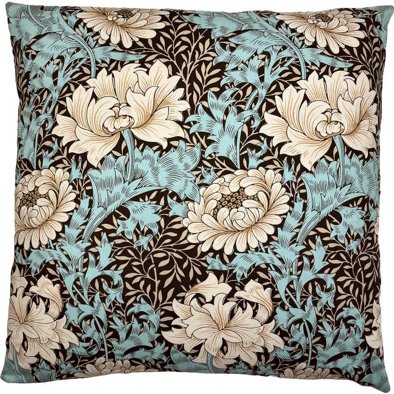 William Morris pudebetræk Chrysanthemum Aqua