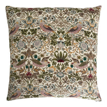 Indlæs billede til gallerivisning William Morris pudebetræk Strawberry Thief Old Gold
