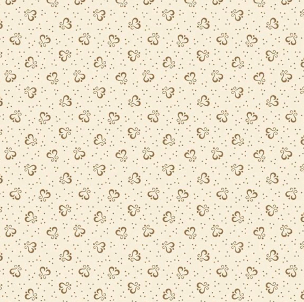 Marcus Fabrics stof Divided Heart brun