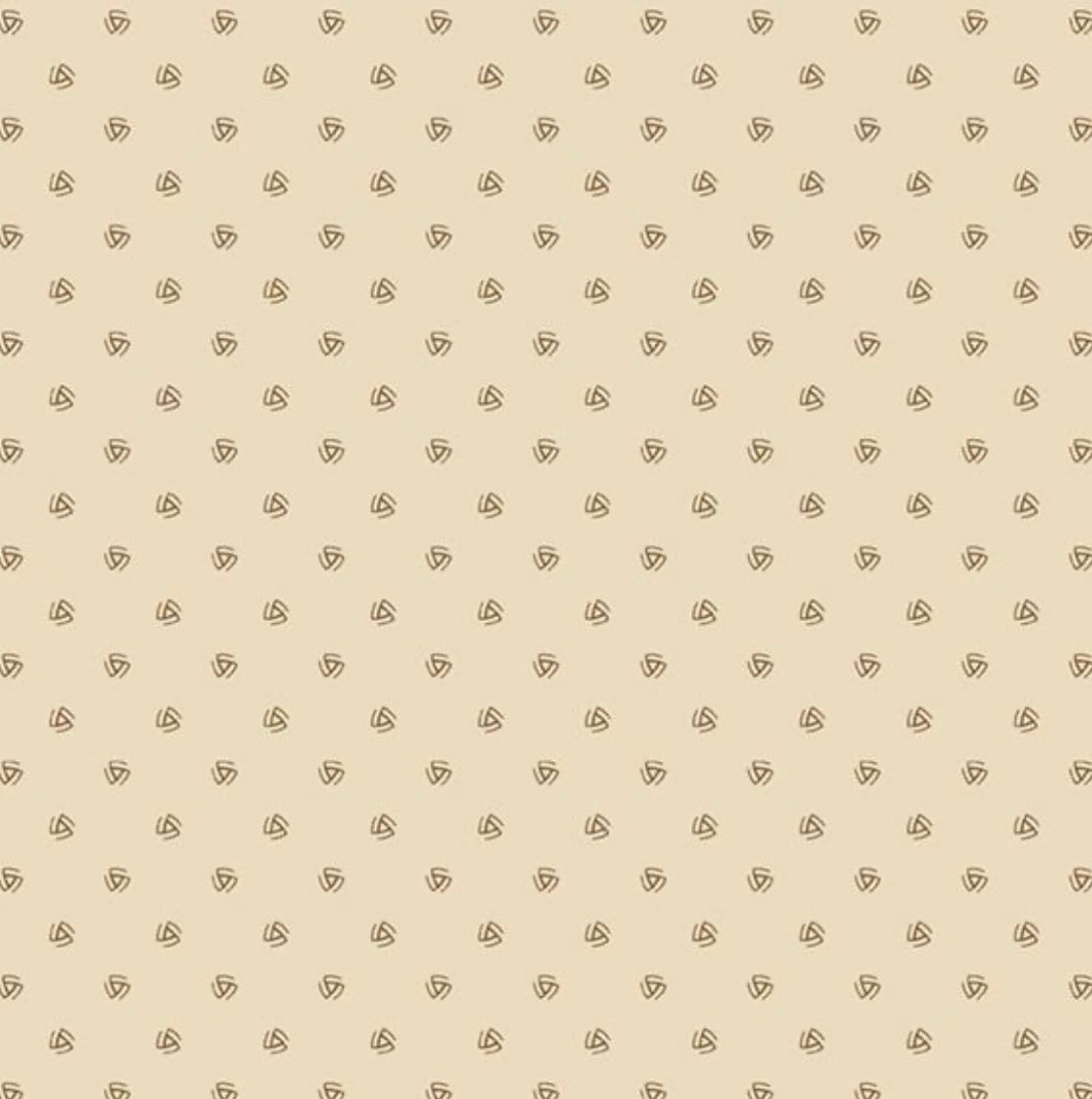 Marcus Fabrics stof Spin Triangles brun