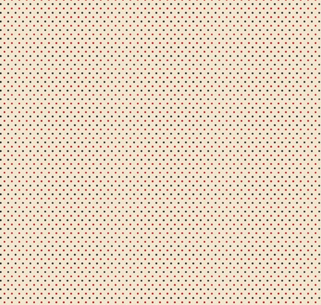 Marcus Fabrics stof Pin Dot rød/sort