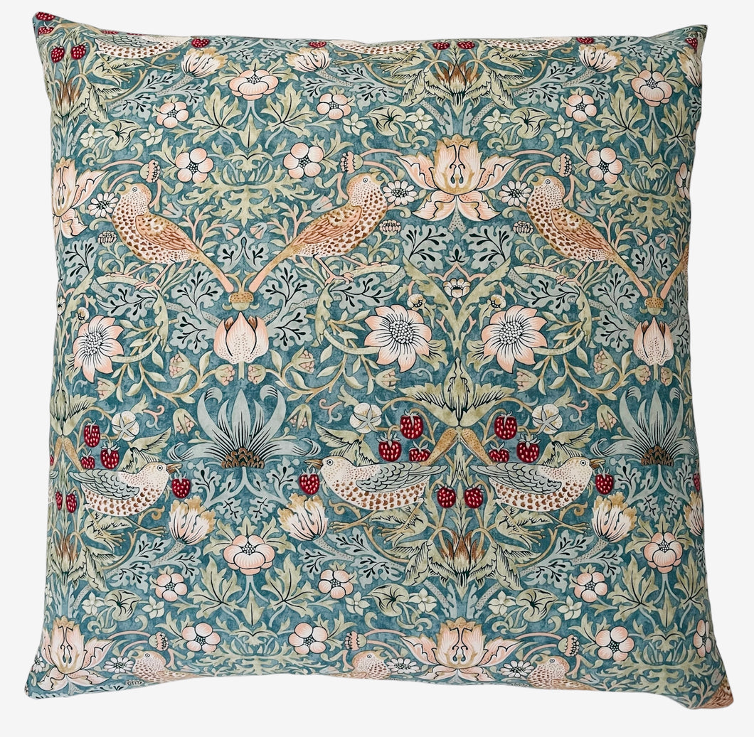 William Morris pudebetræk Strawberry Thief aqua